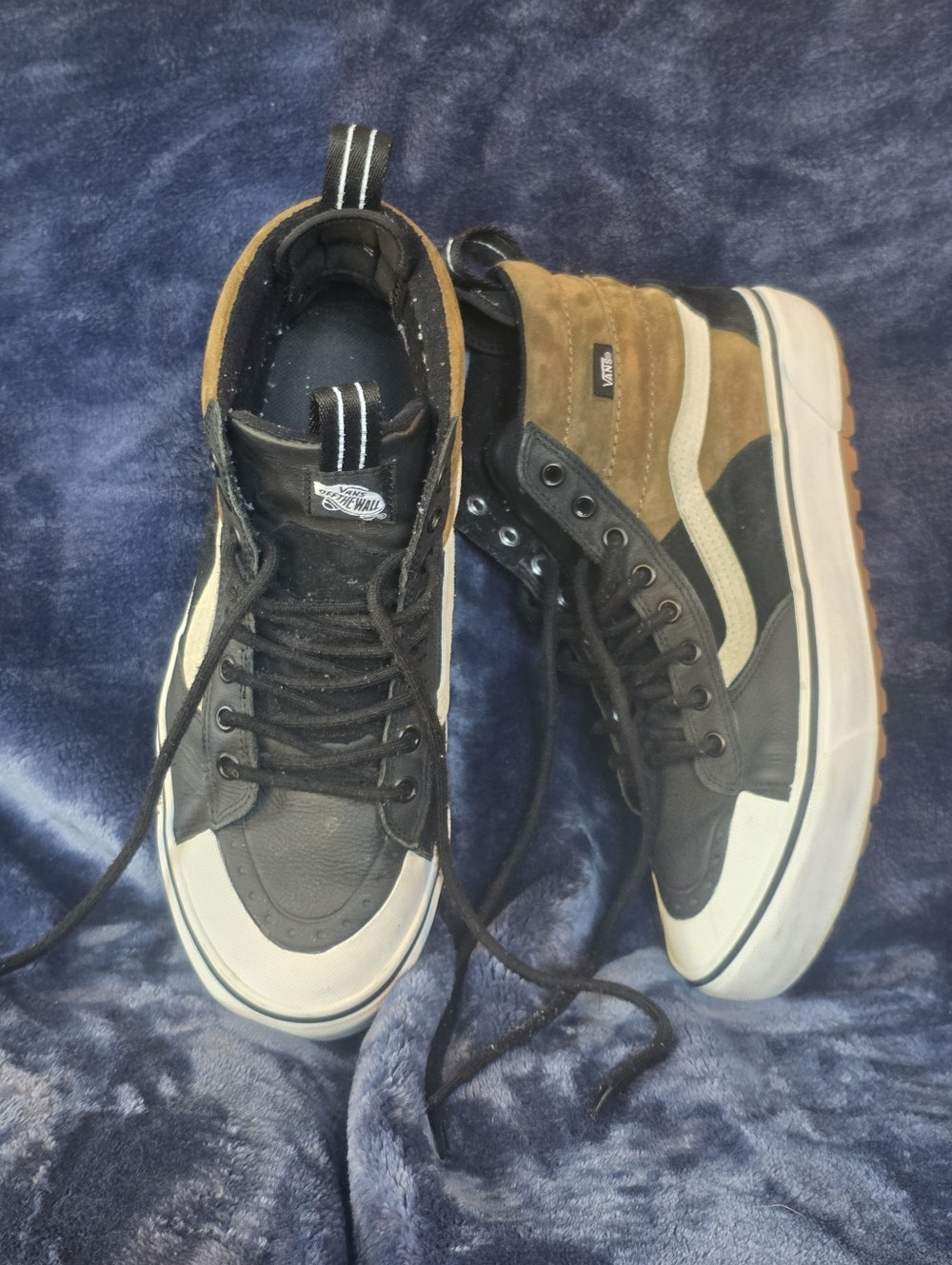 Men's High-Top Suede & Leather Sneakers - Black & Brown